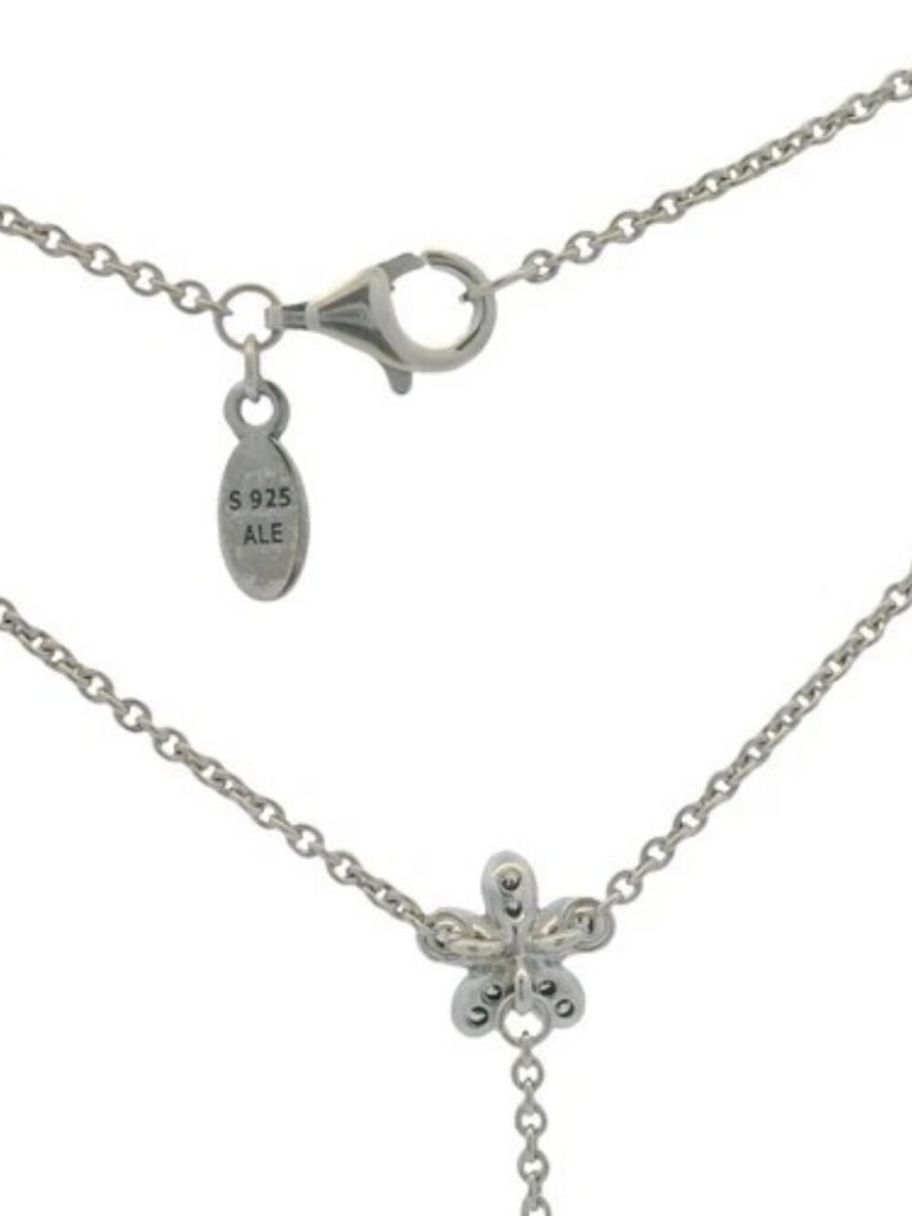 Pandora 925 Sterling Silver and CZ Dazzling Daisies Flower Lariat 23.5" Necklace - Picture 6 of 9